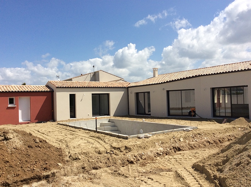 Maison contemporaine en construction